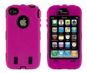 Body Armor for iPhone 4 4th Generation - Hot Pink & Black