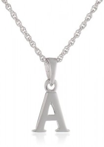 Sterling Silver Initial Pendant Necklace, 18