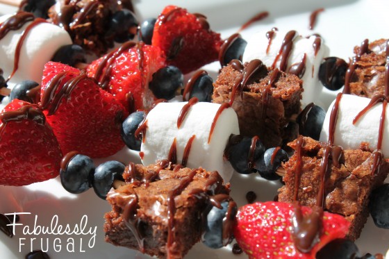 Fruit & Brownie Kebabs Close Up