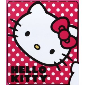 Hello Kitty Polka Dot Fleece Throw Blanket 50'' x 60''
