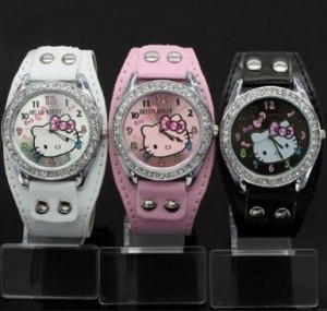 New Lovely Hello Kitty Girls Ladies Wrist Watch Quartz Fashion Best Gift 3pcs