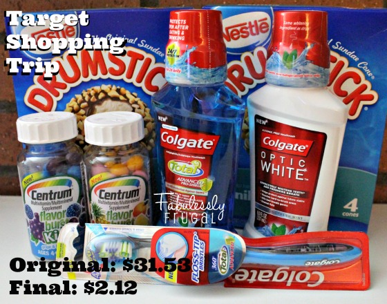 Target Shopping Trip Colgate, Drumstick, Centrum