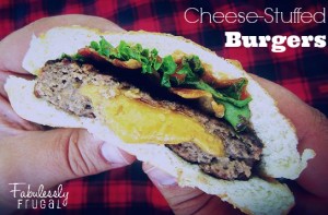 cheese stuffed burger