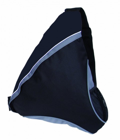 Bags for LessTM Single Strap Sling Backpack Knapsack, Black with Grey ...