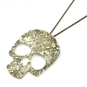 Fashion vintage big skull Pendant With Chain