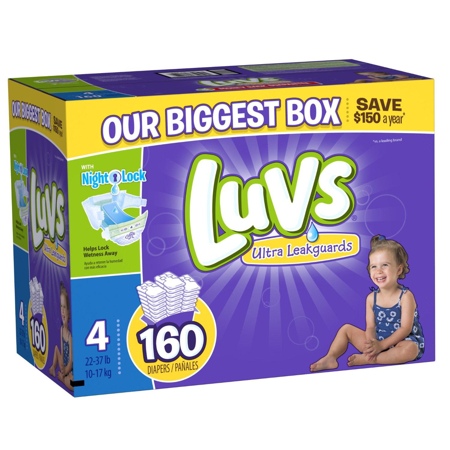 Luvs With Ultra Leakguards Size 4 Diapers 160 Count