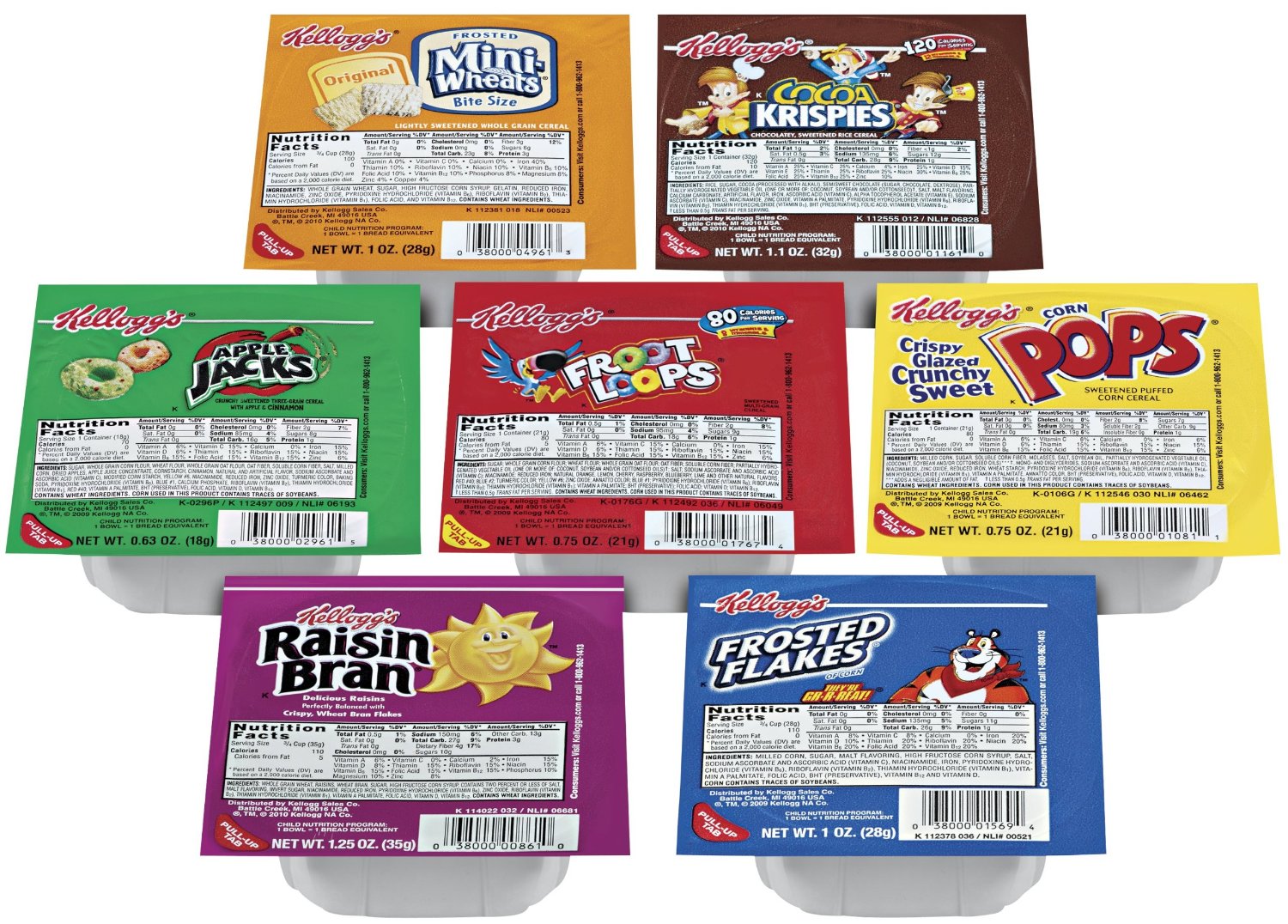 Kellogg's Cereal Favorites Variety Pack, Single Serve Bowls (Pack of 96)