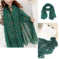 Polka dot scarf green