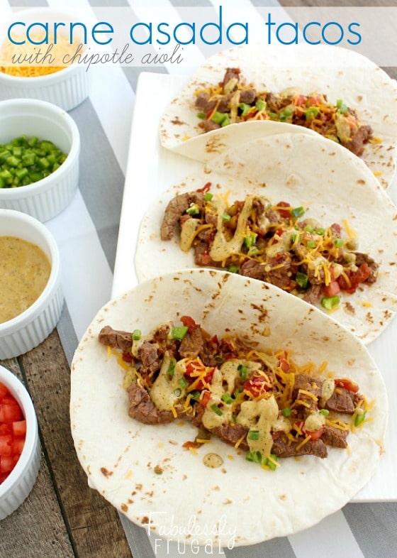 Slow Cooker Carne Asada Tacos With Chipotle Aioli Recipe