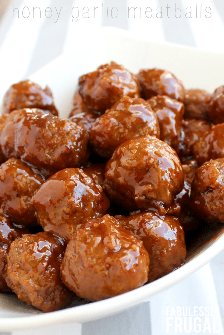 Slow Cooker Honey Garlic Meatballs Recipe Recipes Fabulessly Frugal