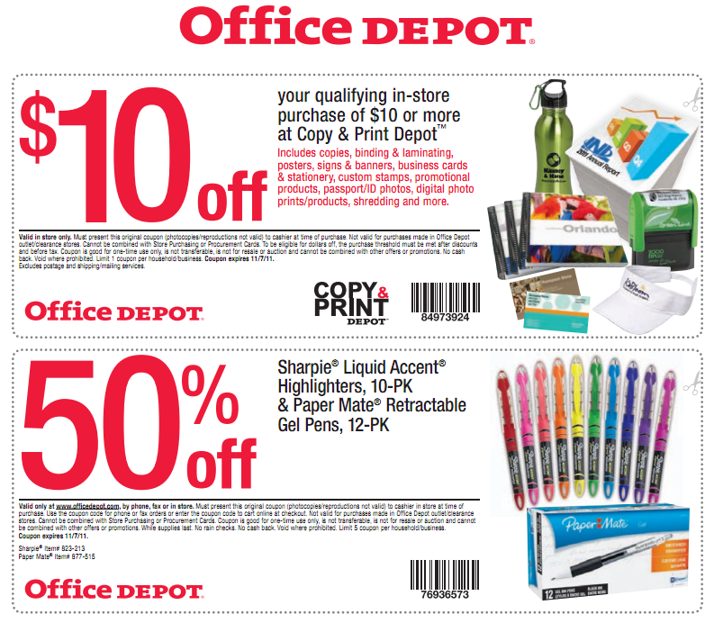Office Depot Coupons $10 off $10 at Copy & Print Depot - Fabulessly