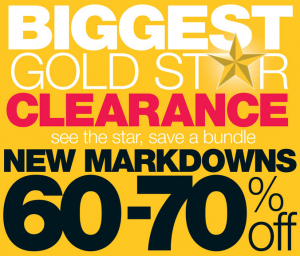 kohl's gold star clearance