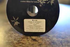 Ribbon from Hobby Lobby
