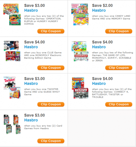 Hasbro Reward Coupons