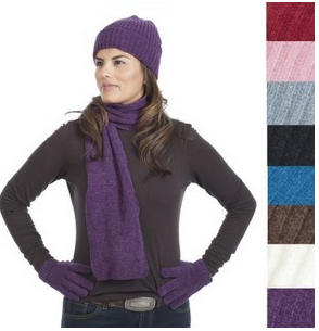 chenille scarf and glove set