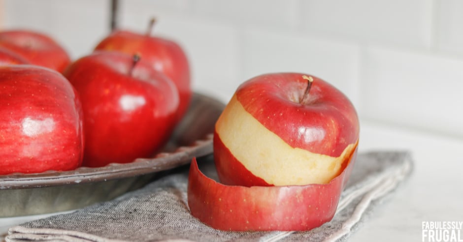 peeling the apples