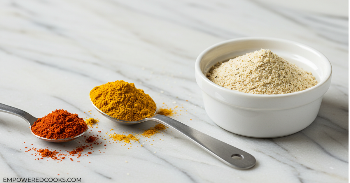ranch dressing seasoning, chili powder, and cumin for chili