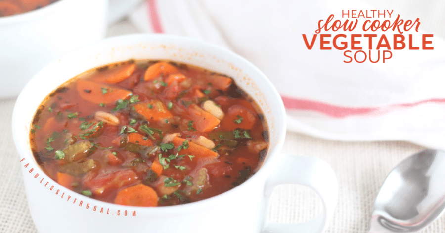Slow cooker vegetable soup