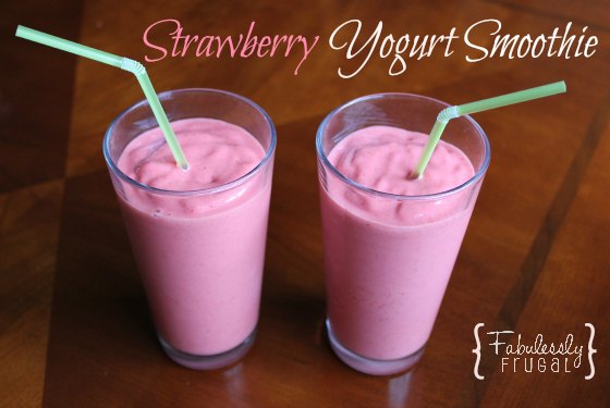 Gluten Free Recipes: Strawberry Yogurt Lime Smoothie | Fabulessly Frugal