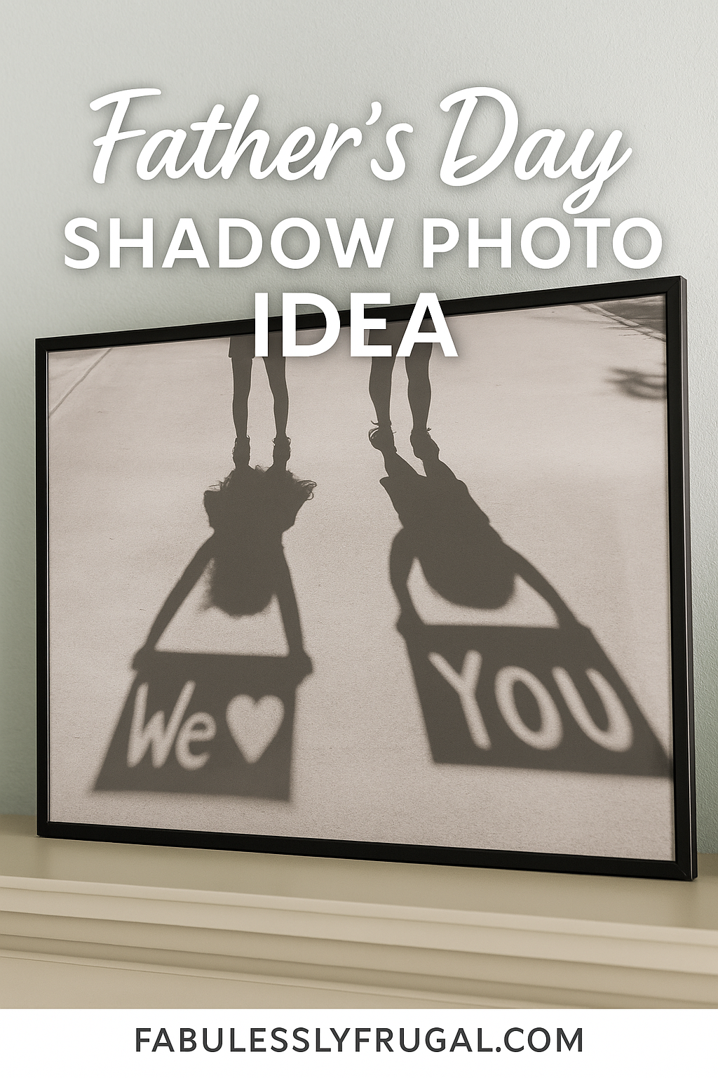DIY Father's Day shadow photo with kids