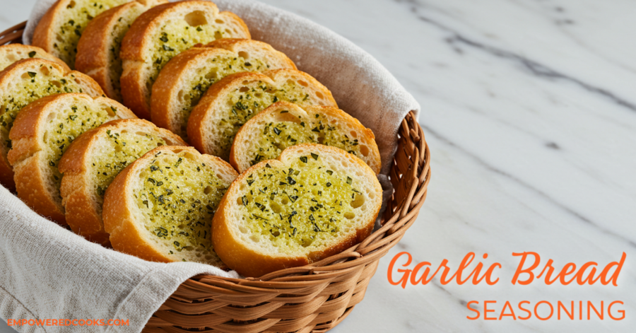 Garlic bread seasoning on french bread