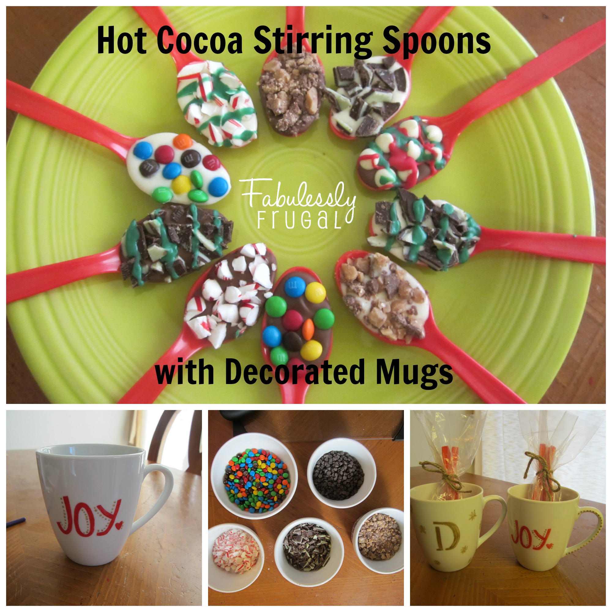 Hot Cocoa Stirring Spoons And Mugs 