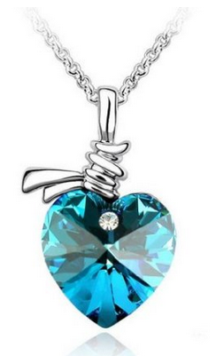crystal Heart Pendant blue