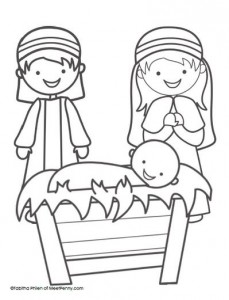 free nativity coloring page printable
