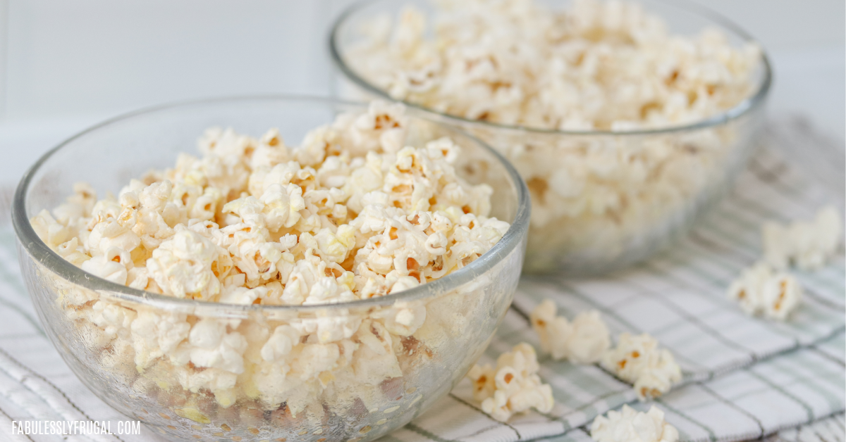 homemade popcorn in a bowl