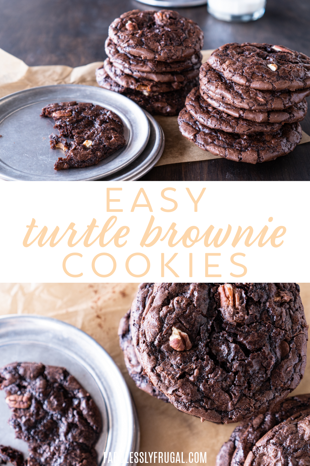You will love these creamy and chocolately turtle brownie cookies because they are ready in just 10 minutes