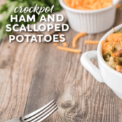 Crockpot scalloped potatoes and ham dinner
