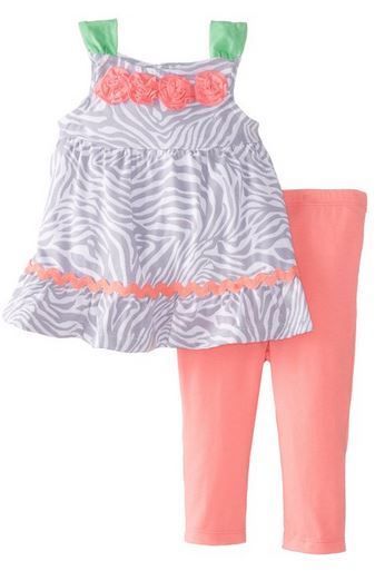 Kids Headquarters Baby-Girls Newborn Zebra Print Tunic with Leggings