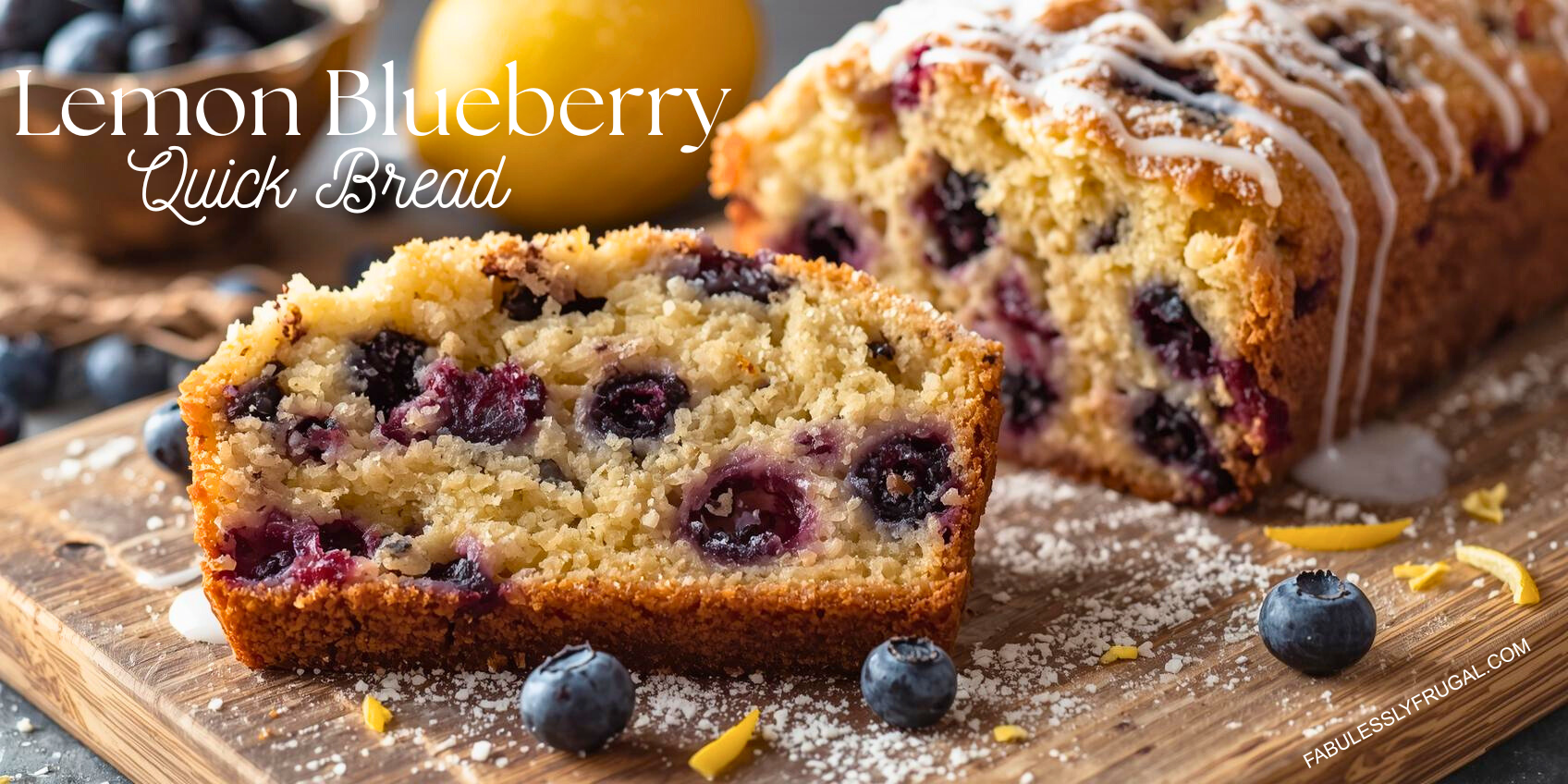 easy lemon blueberry quick bread glazed loaf