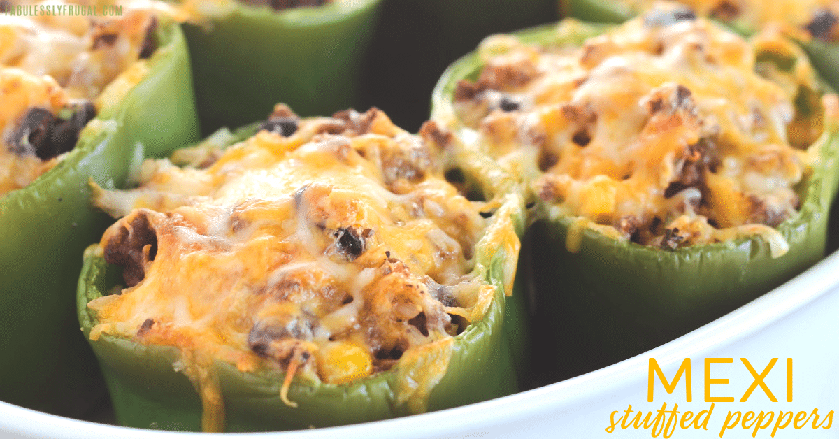Freezer meal mexi stuffed peppers