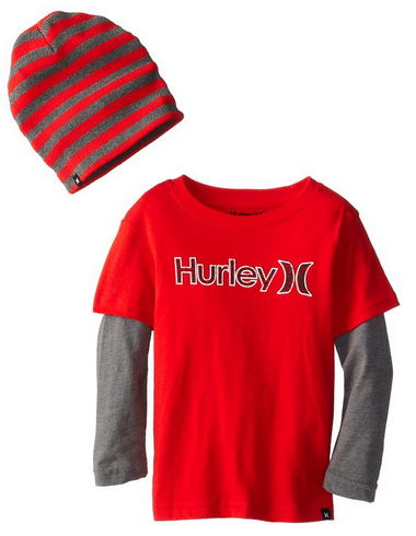 Hurley Toddler Boys Shirt and Beanie