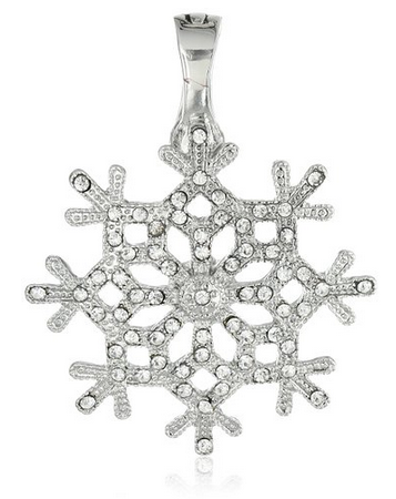 Crystal Snowflake Slide Pendant with Magnetic Clasp