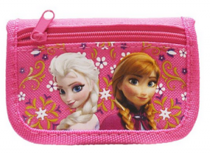 Disney Frozen Anna and Elsa Hot Pink Trifold Wallet