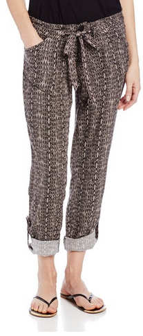 Tie Front Roll Tab Tapered Pant