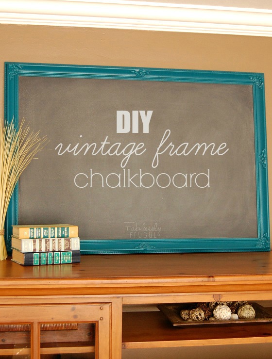 DIY vintage frame chalkboard decor art handmade craft make your own chalkboard