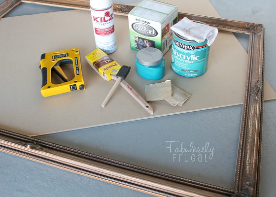 supplies for frame chalkboard diy