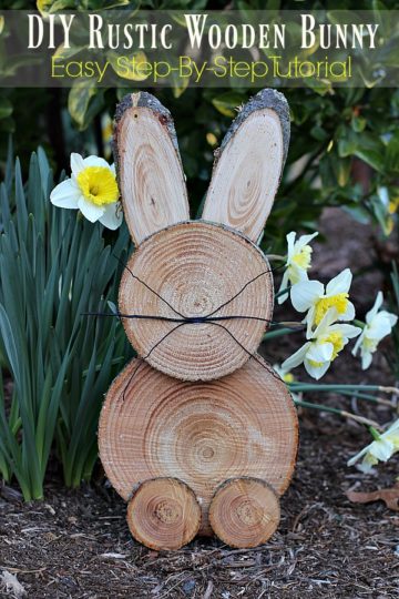 DIY rustic wooden bunny