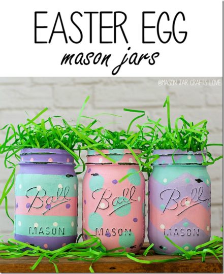 Easter egg mason jars