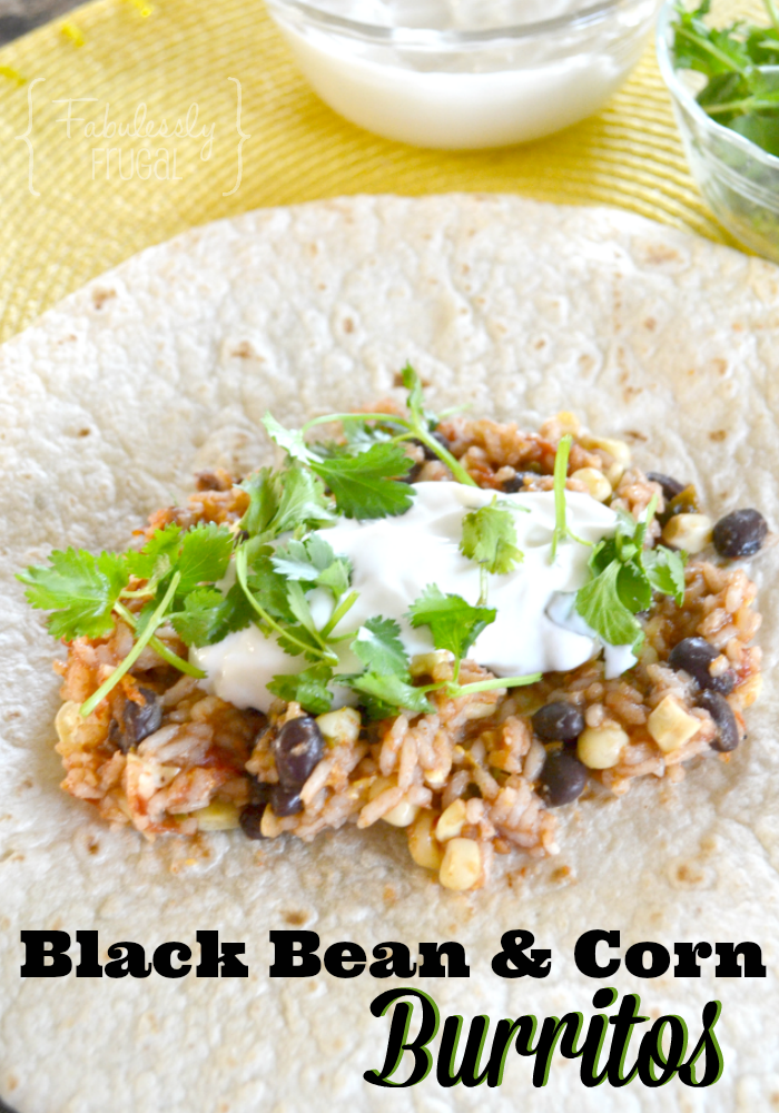 Black Bean and Corn Burrito Freezer Meal