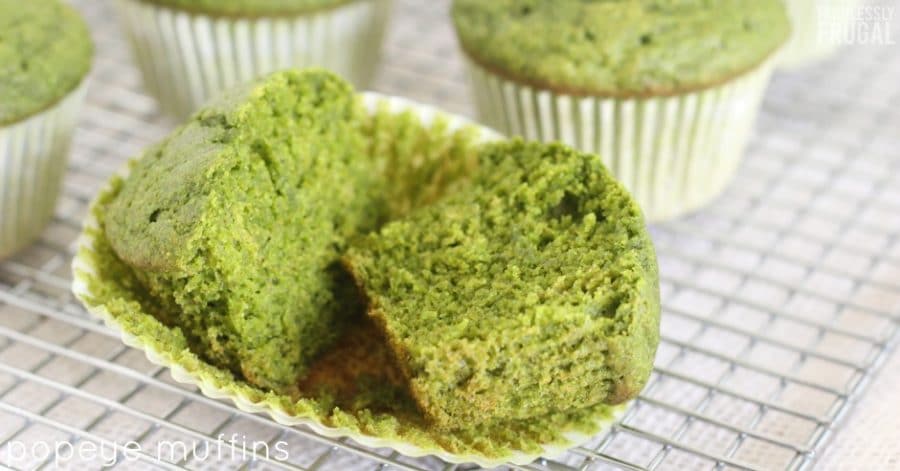 Healthy green popeye muffins recipe for St. Patrick's Day!