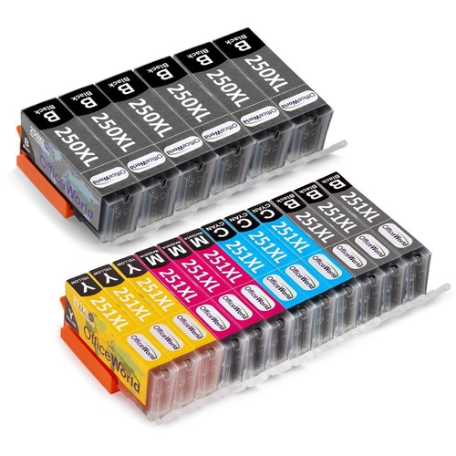 Office World 3 Sets +3BK Replacement For Canon PGI-250XL CLI-251XL Ink ...