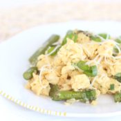Plate of eggs with asparagus