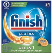84 Tablets Finish All-in-1 Orange Dishwasher Detergent Gelpacs $9.44 After...