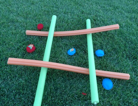 Tic Tac Toe with pool noodles