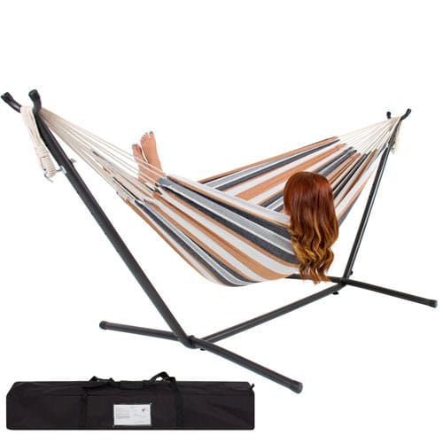 Double Hammock With Steel Stand & Carrying Case  $63.94 (Reg. $250)