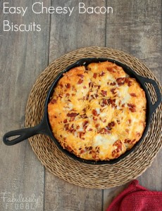 cheese bacon biscuits in cast iron skillet